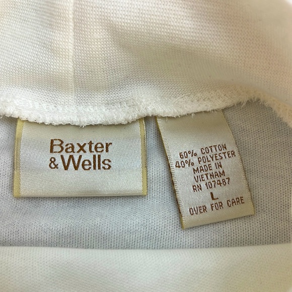 White Long Sleeve Mock Turtleneck Base Layer Sz Large - Picture 4 of 7